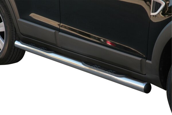Schwellerrohre mit Tritt für CHEVROLET Captiva Bj. 06-10 Edelstahl Ø76mm m. TÜV