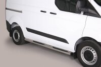 Schwellerrohre mit Tritt für Ford Transit Custom (L1) Bj.2013- V2A Ø76mm mit TÜV