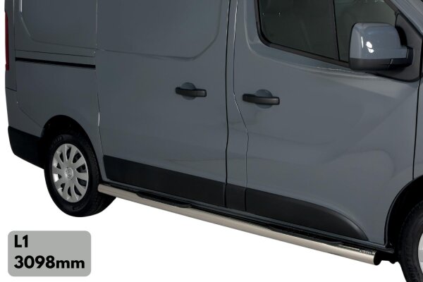 Schwellerrohre mit Tritt für RENAULT Trafic L1 ab Bj.14- Edelstahl Ø76mm mit TÜV