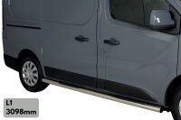 Schwellerrohre mit Tritt für RENAULT Trafic L1 ab Bj.14- Edelstahl Ø76mm mit TÜV
