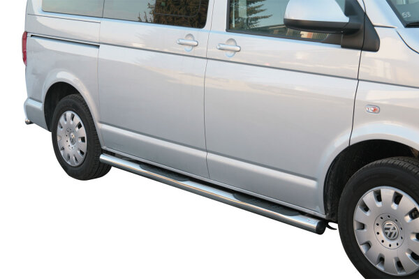Schwellerrohre mit Tritt für VW T5 ab Bj.10- Edelstahl Ø76mm mit TÜV