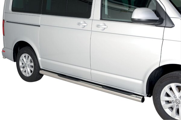 Schwellerrohre mit Tritt für VW T6 & T6.1 ab Bj.15- Edelstahl Ø76mm mit TÜV