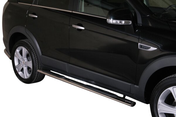 Schwellerrohre oval mit Tritt für CHEVROLET Captiva KLAC 2011> Edelstahl m. TÜV
