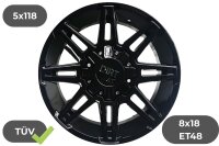 4x Felgen Dirt D88 schwarz 8x18 ET48 für Fiat Ducato...