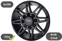 4x Felgen Dirt D88 matt schwarz 8x18 ET48 für Toyota...