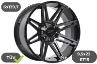 4x Felgen Dirt D88 schwarz 9,5x22 ET15 für Toyota...