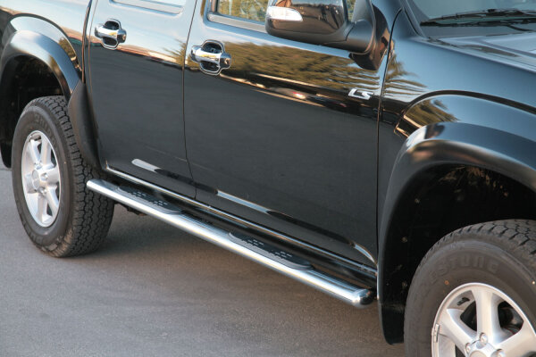 Schwellerrohre oval mit Tritt für ISUZU D-Max Doppelkabine 2007-12 V2A mit TÜV