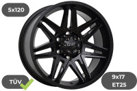 4x Felgen Dirt D62 matt schwarz 9x17 ET25 für VW...