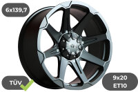 4x Felgen RID R05 matte black 9x20 ET10 für Isuzu...