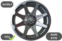 4x Felgen RID R05 matte gunmetal 9x20 ET10 für Isuzu...