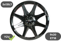 4x Felgen RID R05 gloss black 9x20 ET18 für Dodge...