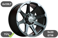 4x Felgen RID R05 matt black 9x20 ET18 für Ford...