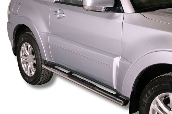 Schwellerrohre oval mit Tritt für MITSUBISHI Pajero V80 3 türer 2007> V2A mit TÜV