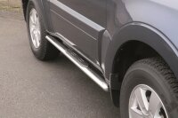 Schwellerrohre oval mit Tritt für MITSUBISHI Pajero V80 3 türer 2007> V2A mit TÜV