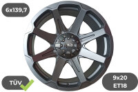 4x Felgen RID R05 matt gunmetal 9x20 ET18 für Dodge...