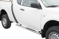 Schwellerrohre oval mit Tritt für MITSUBISHI L200 KAOT Club Cab 2010> V2A TÜV