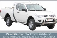 Schwellerrohre oval mit Tritt für MITSUBISHI L200 KAOT Club Cab 2010> V2A TÜV