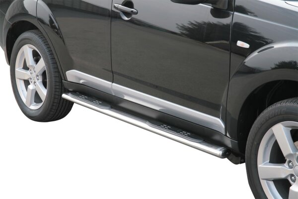 Schwellerrohre oval mit Tritt für MITSUBISHI Outlander CWO 2007-09 V2A mit TÜV