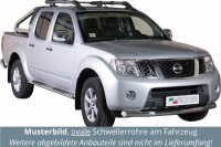 Schwellerrohre oval mit Tritt für NISSAN Navara D40 Doppelkabine 2010> V2A TÜV