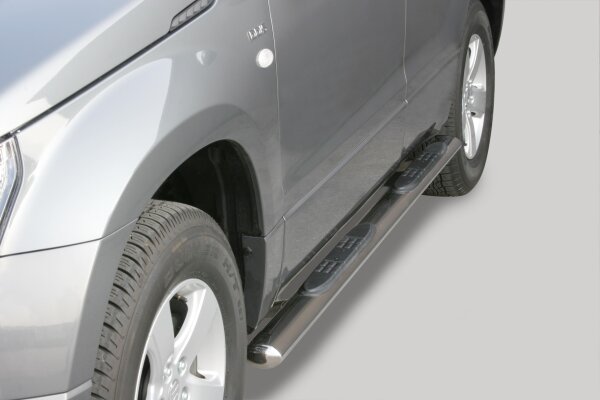 Schwellerrohre oval mit Tritt für SUZUKI Grand Vitara JT 5t 05-08 V2A mit TÜV
