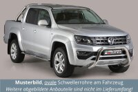 Schwellerrohre oval mit Tritt für VOLKSWAGEN Amarok 2H 2010> Edelstahl mit TÜV