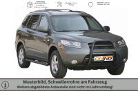 Schwellerrohre oval mit Tritt SCHWARZ für HYUNDAI...