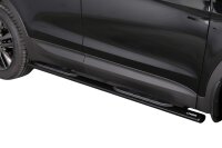 Schwellerrohre oval mit Tritt SCHWARZ für HYUNDAI...