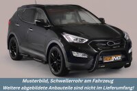 Schwellerrohre oval mit Tritt SCHWARZ für HYUNDAI...