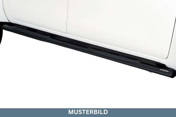Schwellerrohre oval mit Tritt SCHWARZ für HYUNDAI Terracan HP 2001-08 V2A Ø76mm TÜV
