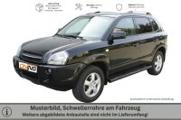 Schwellerrohre oval mit Tritt SCHWARZ für HYUNDAI Tucson JM Bj. 2004-2014 Ø76mm TÜV