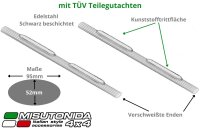 Schwellerrohre oval mit Tritt SCHWARZ für HYUNDAI Tucson JM Bj. 2004-2014 Ø76mm TÜV