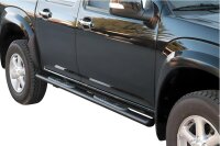 Schwellerrohre oval mit Tritt SCHWARZ für ISUZU D-Max Doppelkabine TF 2007-12 V2A TÜV
