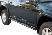 Schwellerrohre oval mit Tritt SCHWARZ für ISUZU D-Max Doppelkabine TF 2007-12 V2A TÜV