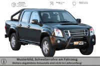 Schwellerrohre oval mit Tritt SCHWARZ für ISUZU D-Max Doppelkabine TF 2007-12 V2A TÜV