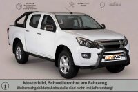 Schwellerrohre oval mit Tritt SCHWARZ für ISUZU D-Max Doppelkabine 2012 > TÜV