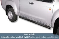 Schwellerrohre oval mit Tritt SCHWARZ für ISUZU D-Max Space Cab 2012 - 2019 V2A TÜV