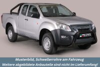 Schwellerrohre oval mit Tritt SCHWARZ für ISUZU D-Max Space Cab 2012 - 2019 V2A TÜV