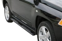 Schwellerrohre oval mit Tritt SCHWARZ für JEEP...