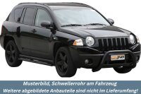 Schwellerrohre oval mit Tritt SCHWARZ für JEEP...