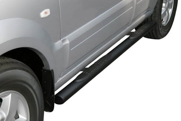 Schwellerrohre oval mit Tritt SCHWARZ für KIA Sorento JC 2006-08 V2A mit TÜV