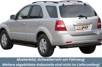Schwellerrohre oval mit Tritt SCHWARZ für KIA Sorento JC 2006-08 V2A mit TÜV