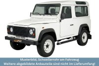 Schwellerrohre oval mit Tritt SCHWARZ für LAND ROVER...