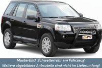 Schwellerrohre oval mit Tritt SCHWARZ für LAND ROVER Freelander 2 LF 2008> V2A TÜV