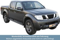 Schwellerrohre oval mit Tritt SCHWARZ für NISSAN...