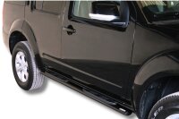 Schwellerrohre oval mit Tritt SCHWARZ für NISSAN...