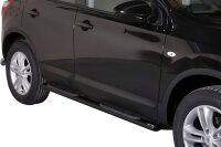 Schwellerrohre oval mit Tritt SCHWARZ für NISSAN...