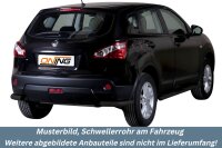 Schwellerrohre oval mit Tritt SCHWARZ für NISSAN Qashqai J10 2010> V2A mit TÜV