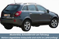 Schwellerrohre oval mit Tritt SCHWARZ für OPEL Antara L-A 2007-11 V2A Ø76mm mit TÜV