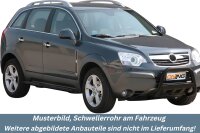 Schwellerrohre oval mit Tritt SCHWARZ für OPEL Antara L-A 2007-11 V2A Ø76mm mit TÜV