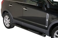 Schwellerrohre oval mit Tritt SCHWARZ für OPEL...